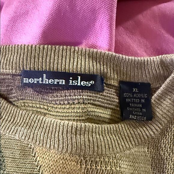 VNTG NORTHERN ISLES 80s pattern knit crewneck XL - Picture 2 of 4
